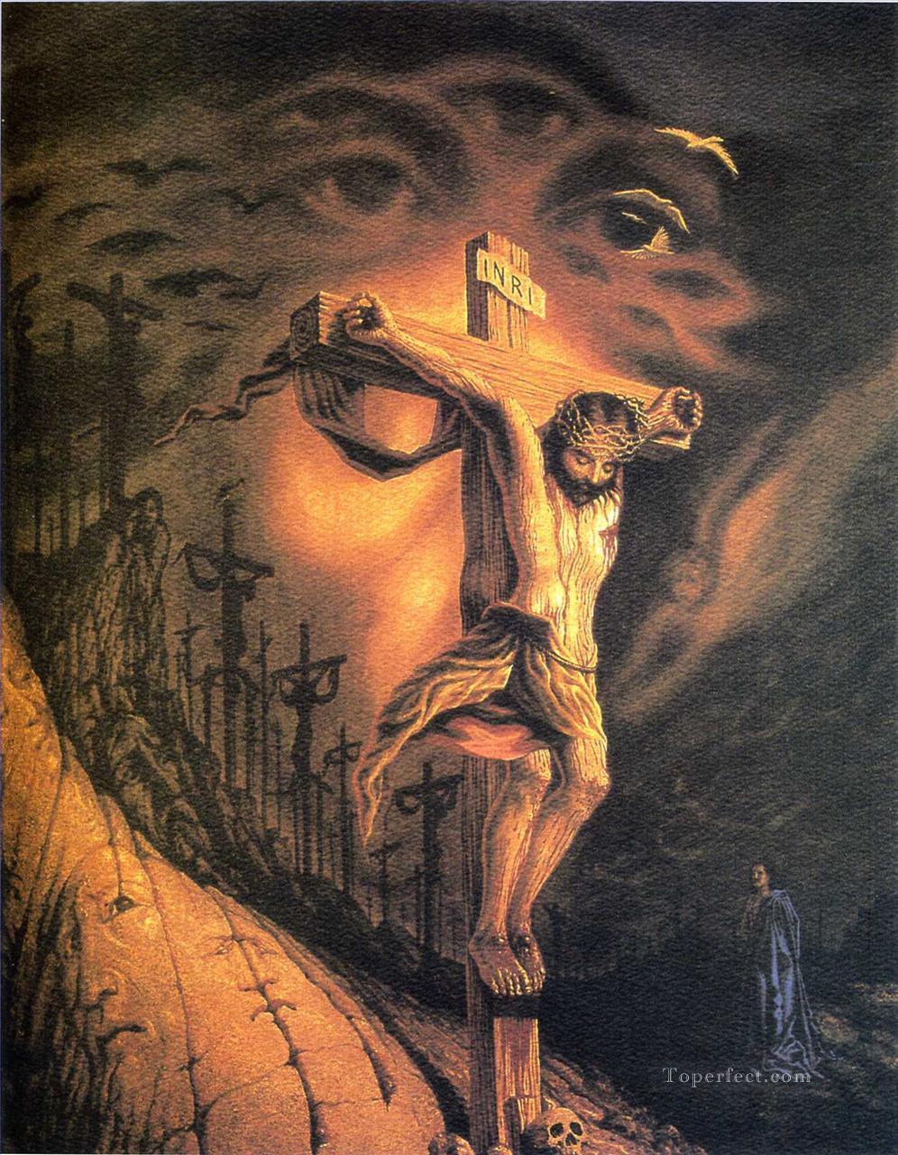 Octavio Ocampo Jesus Christ on the cross Oil Paintings